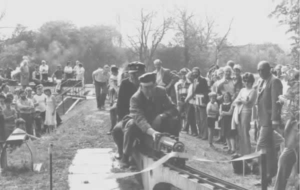 Black and white photograph of opening ceremony